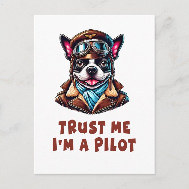 Trust Me, I'm A Pilot Postcard (Front)