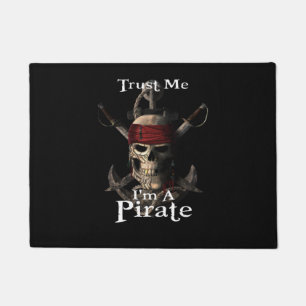 Trust Me I'm A Pirate Skull and Swords Anchor Funn Doormat