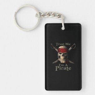 Trust Me I'm A Pirate Skull and Swords Funny Key Ring