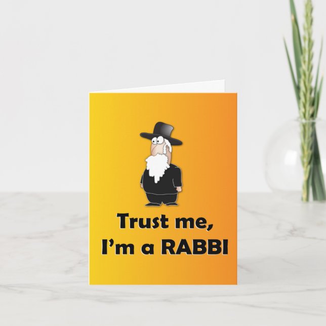 Trust me I'm a rabbi - Funny jewish humour Card (Front)