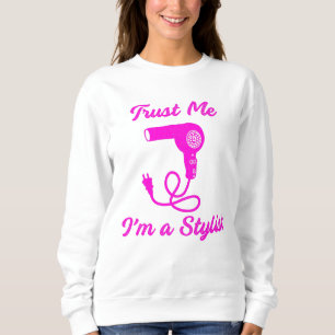 Trust Me I'm A Stylist Bright Pink Slogan Sweatshirt