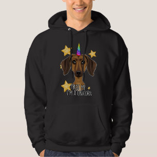 Trust Me Im A Unicorn I Funny Dachshund Hoodie