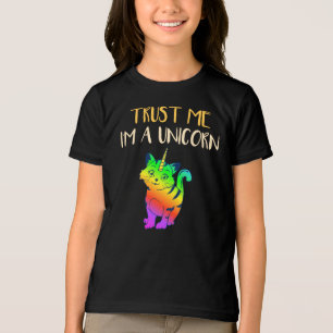Trust Me I'm a Unicorn Rainbow Cat Tri-Blend Shirt