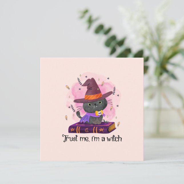 Trust Me I'm A Witch – Witch Cat on Magic Book (Standing Front)