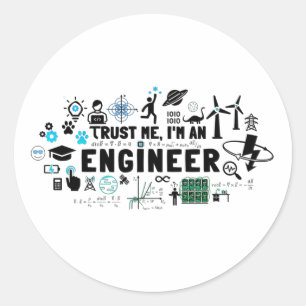 TRUST ME, I'M AN ENGINEER feat Maxwell equations Classic Round Sticker