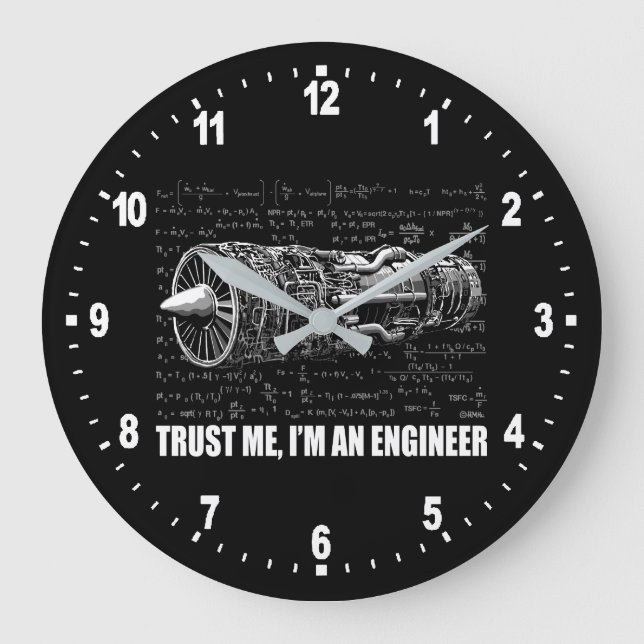 Trust me, I'm an Engineer Large Clock (Front)