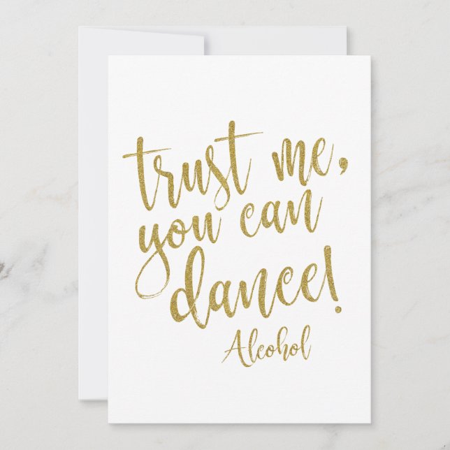 Trust Me, You Can Dance  Affordable Wedding Sign Invitation (Front)