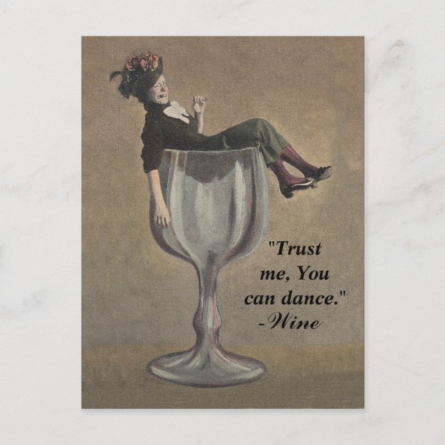 Trust me you can dance wine party girl Postcards (Front)