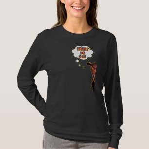 Trust No One Owl Carefully Peeking Graphic Design T-Shirt