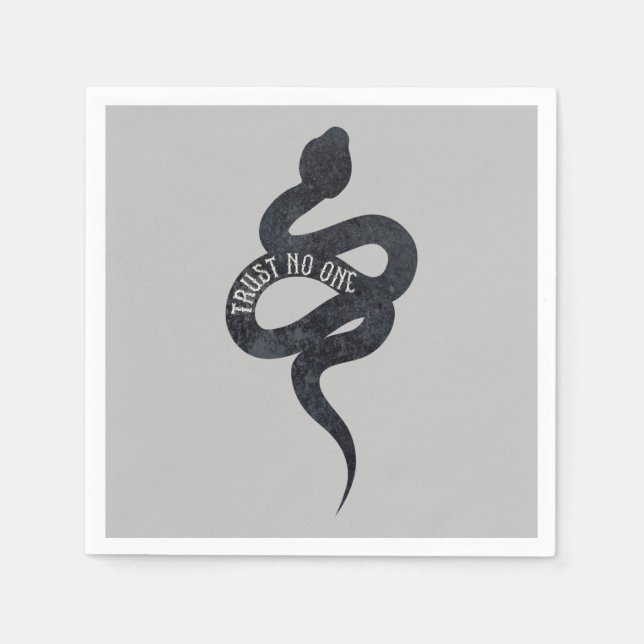 Trust No One Serpent Snake Birthday Napkin (Front)
