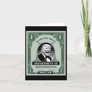 “trust Nobody” - Trump Banknote Parody 1  Card