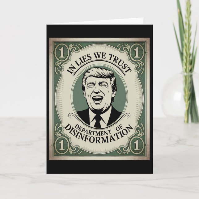 “trust Nobody” - Trump Nknote Parody _1  Card (Front)