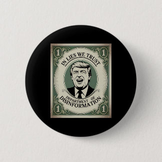 “trust Nobody” - Trump Nknote Parody 2  6 Cm Round Badge