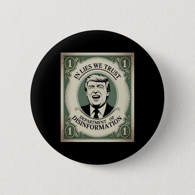 “trust Nobody” - Trump Nknote Parody 2  6 Cm Round Badge (Front)