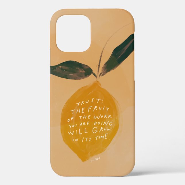 Trust quote and lemon  - inspirational yellow Case-Mate iPhone case (Back)