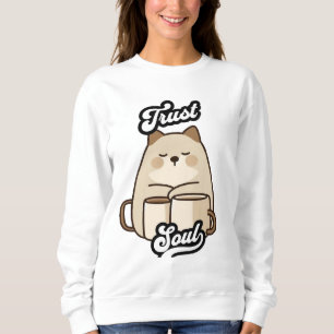Trust Soul – Gato Kawaii y Tazas Zen Sweatshirt