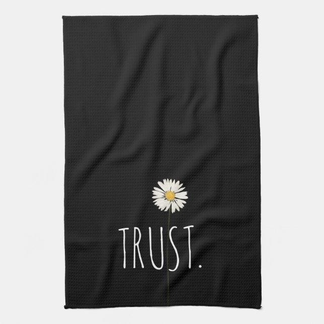 TRUST Text and Daisy Tea Towel (Vertical)