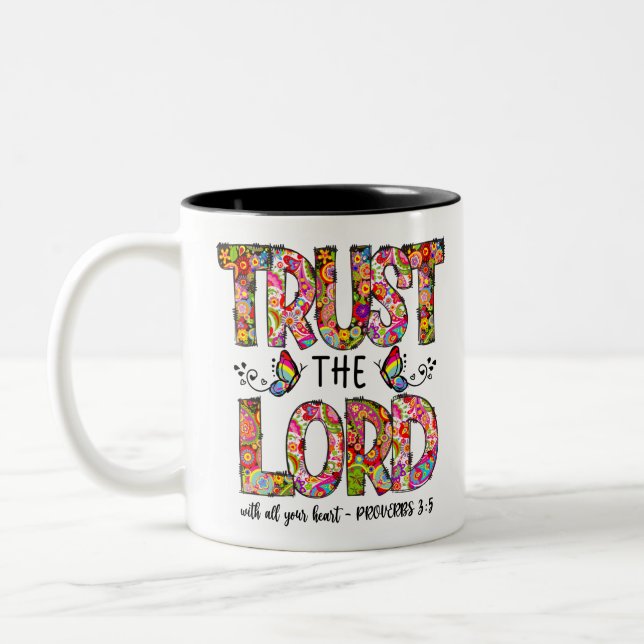 Trust The Lord Sublimation Two-Tone Coffee Mug (Left)