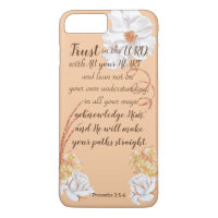 Trust The Lord White Roses In Gold Pink