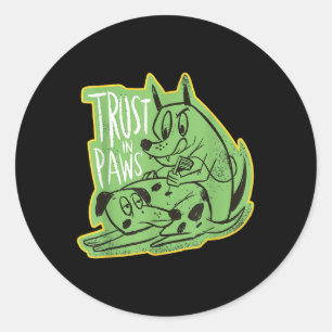 Trust The Paws - Two Dogs Tattooeing Each Other -  Classic Round Sticker
