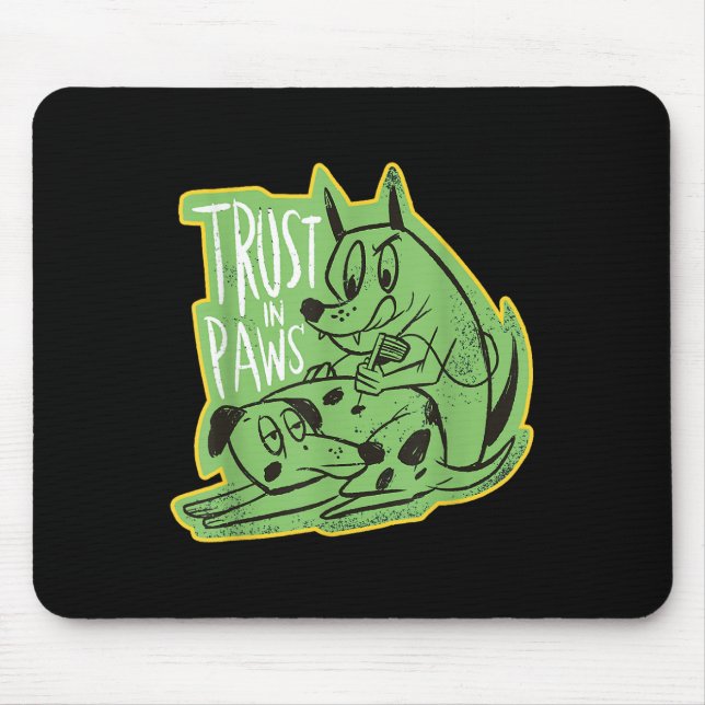 Trust The Paws - Two Dogs Tattooeing Each Other -  Mouse Mat (Front)
