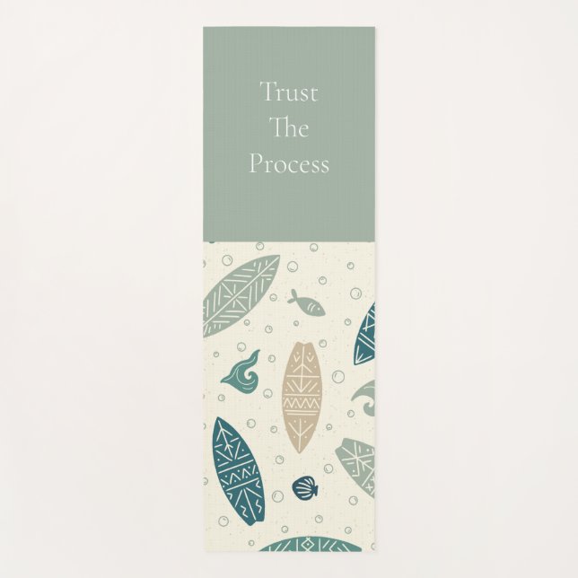 Trust The Process Coastal Surfboard Yoga Mat (Front)