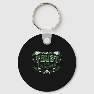 Trust The Process, Feminine Floral Sitive Motivati Key Ring