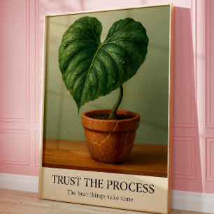 Trust the Process Motivational Botanical Wall Art