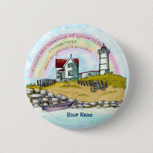 Trust The Timing Lighthouse 6 Cm Round Badge