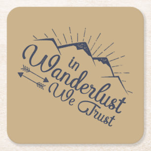 Trust Wanderlust Square Paper Coaster