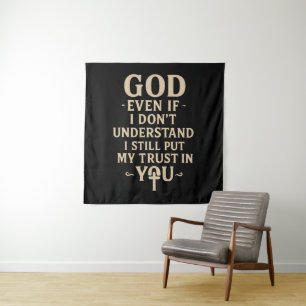 Trust You Christian Faith Quote Tapestry
