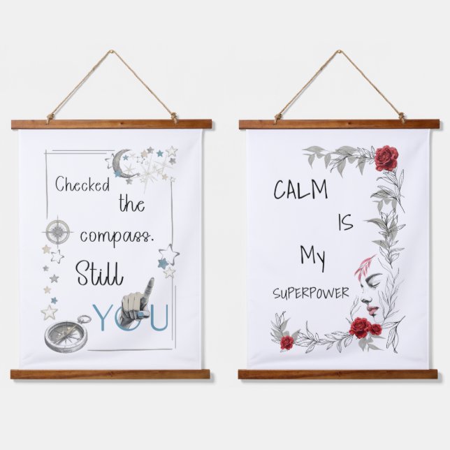 Trust Your Inner Compass. Self Care Afirmation Hanging Tapestry (Double)
