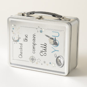 Trust Your Inner Compass. Self Care Afirmation Metal Lunch Box