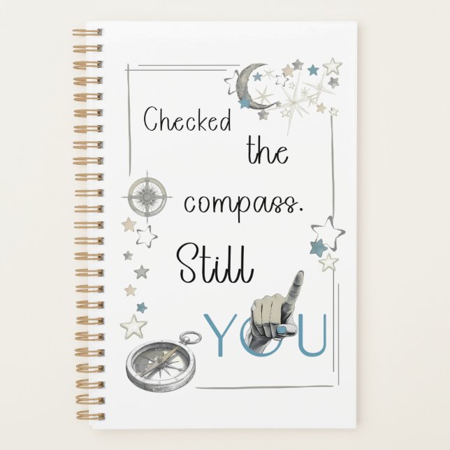 Trust Your Inner Compass. Self Care Afirmation Planner (Front)