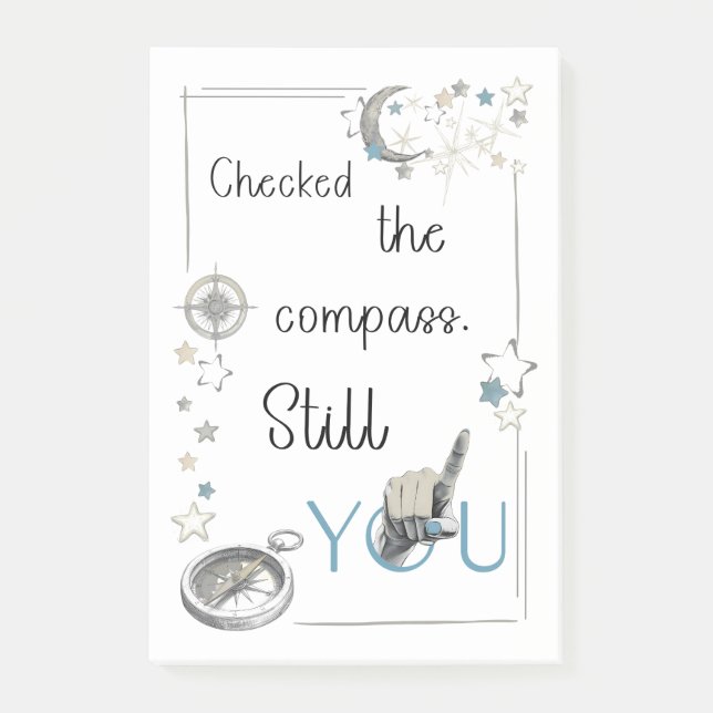 Trust Your Inner Compass. Self Care Afirmation Post-it Notes (Front)