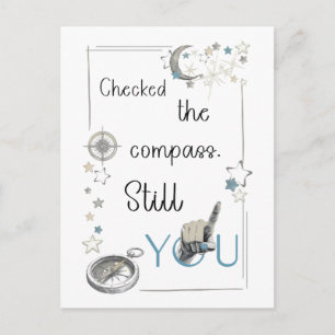 Trust Your Inner Compass. Self Care Afirmation Postcard