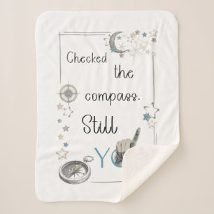 Trust Your Inner Compass. Self Care Afirmation Sherpa Blanket