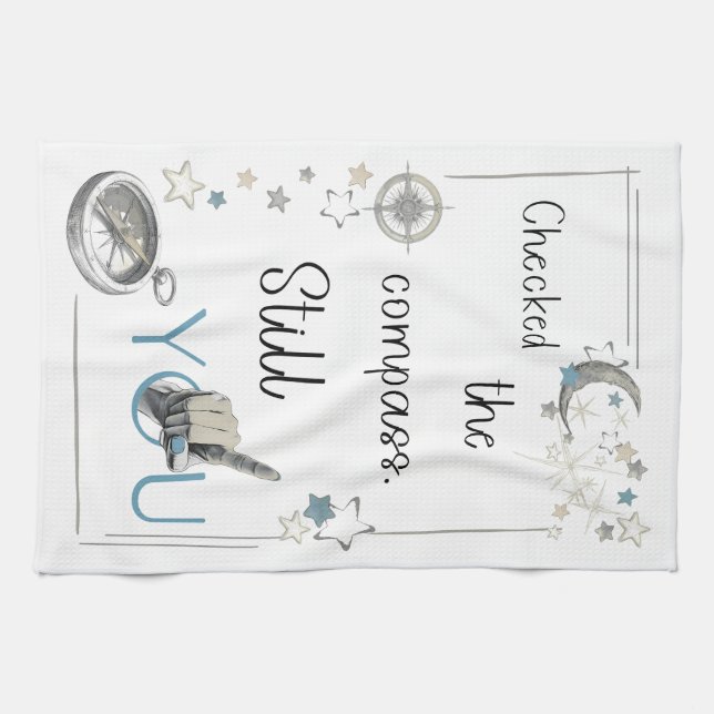 Trust Your Inner Compass. Self Care Afirmation Tea Towel (Horizontal)