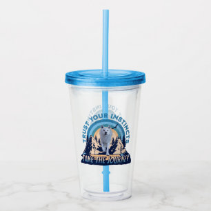 Trust Your Instincts Arctic Wolf Adventure Art Acrylic Tumbler