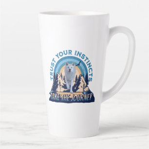 Trust Your Instincts Arctic Wolf Adventure Art Latte Mug