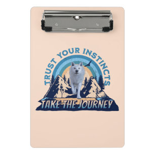 Trust Your Instincts Arctic Wolf Adventure Art Mini Clipboard