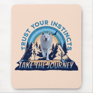 Trust Your Instincts Arctic Wolf Adventure Art Mouse Mat