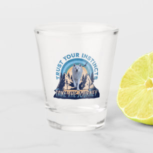 Trust Your Instincts Arctic Wolf Adventure Art Shot Glass