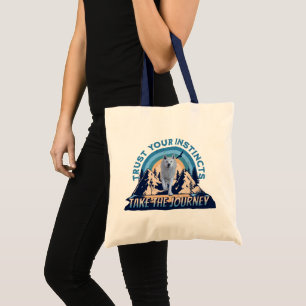 Trust Your Instincts Arctic Wolf Adventure Art Tote Bag