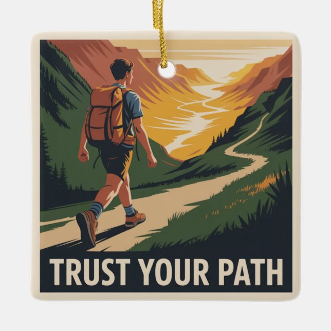 Trust Your Path Ceramic Ornament (Front)