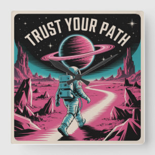 Trust Your Path Square Wall Clock