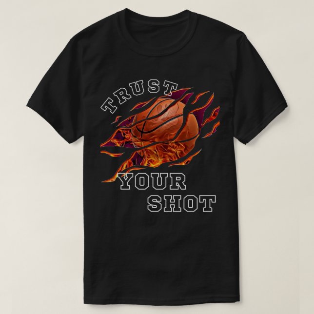 Trust Your Shot – Bold Black Basketball Tee (Design Front)
