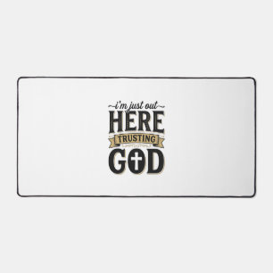 Trusting God Christian Quote Vintage T-Shirt Desk Mat