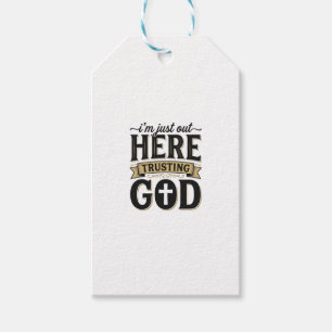 Trusting God Christian Quote Vintage T-Shirt Gift Tags