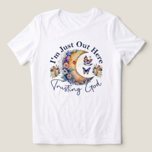 Trusting God, Moon, Flowers and Butterflies Tri-Blend Shirt